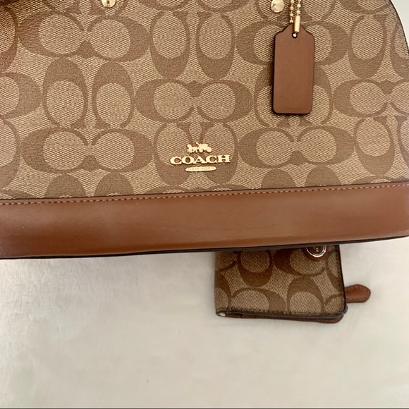 EUC Coach Mini Sierra Khaki Brown Satchel - Picture 9 of 16